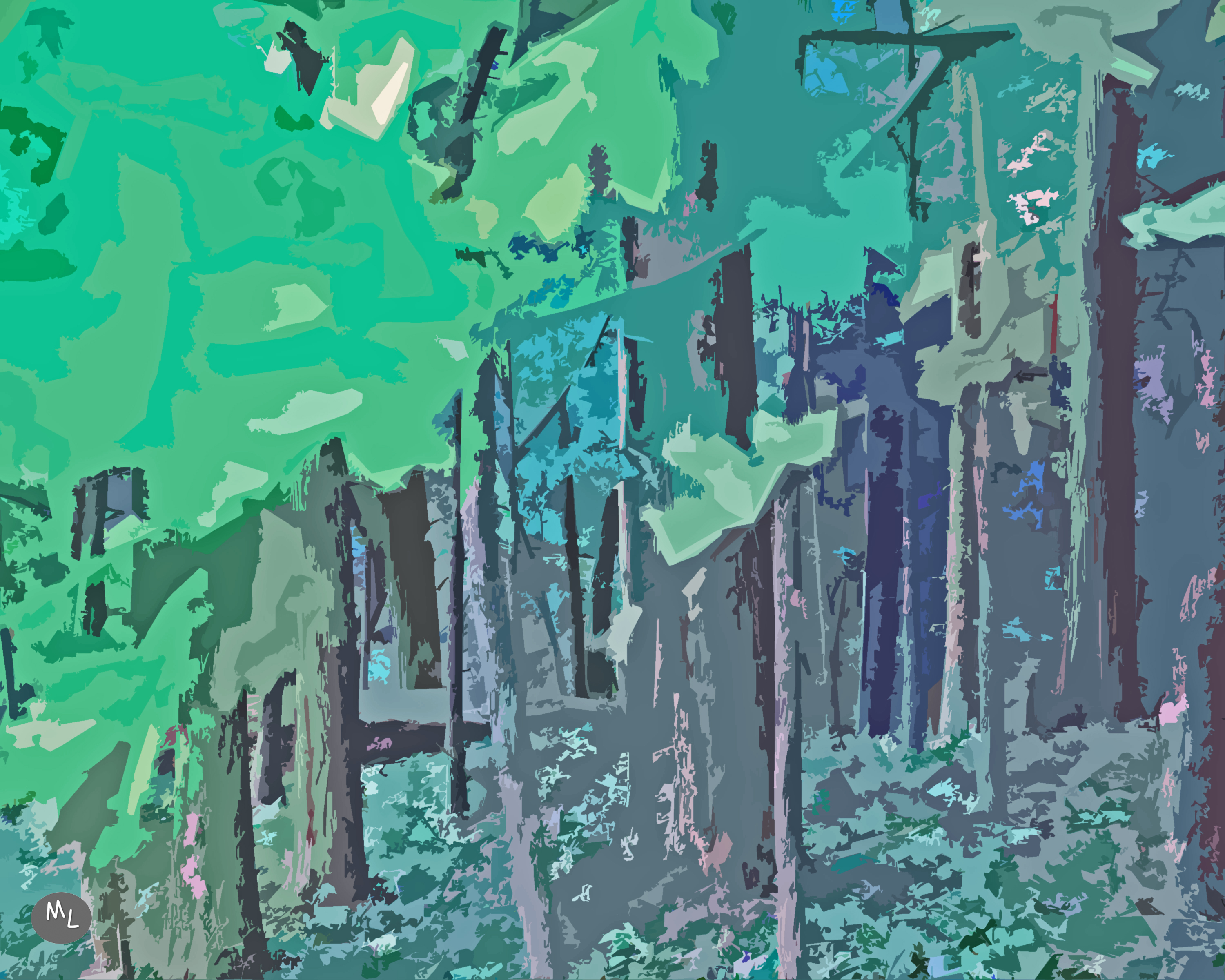 Gettysburg Forest — 20 x 16 manipulated photo art by Mike Lisagor